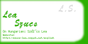 lea szucs business card